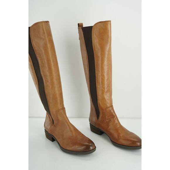 Sam Edelman Paradox whiskey brown Riding Boots stretch distressed - Picture 4 of 12